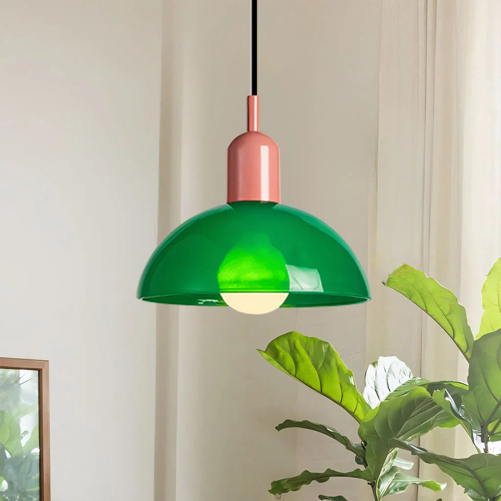 Pendant Light Glass 9.8 in and 11.8 in Colorful Bowl LED Ceiling Lamp for Living Room Dining Room Bedroom Modern Multi-Scene Lighting | Thomler