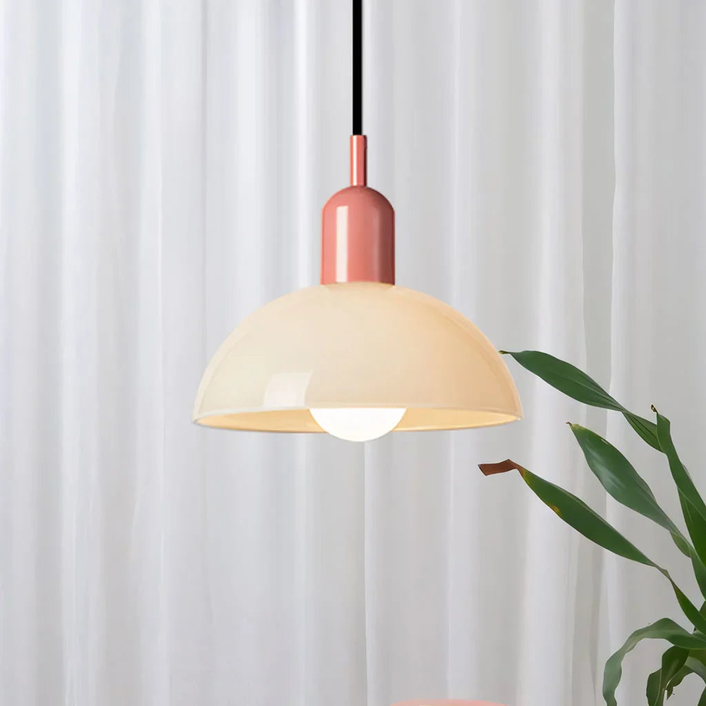 Pendant Light Glass 9.8 in and 11.8 in Colorful Bowl LED Ceiling Lamp for Living Room Dining Room Bedroom Modern Multi-Scene Lighting | Thomler