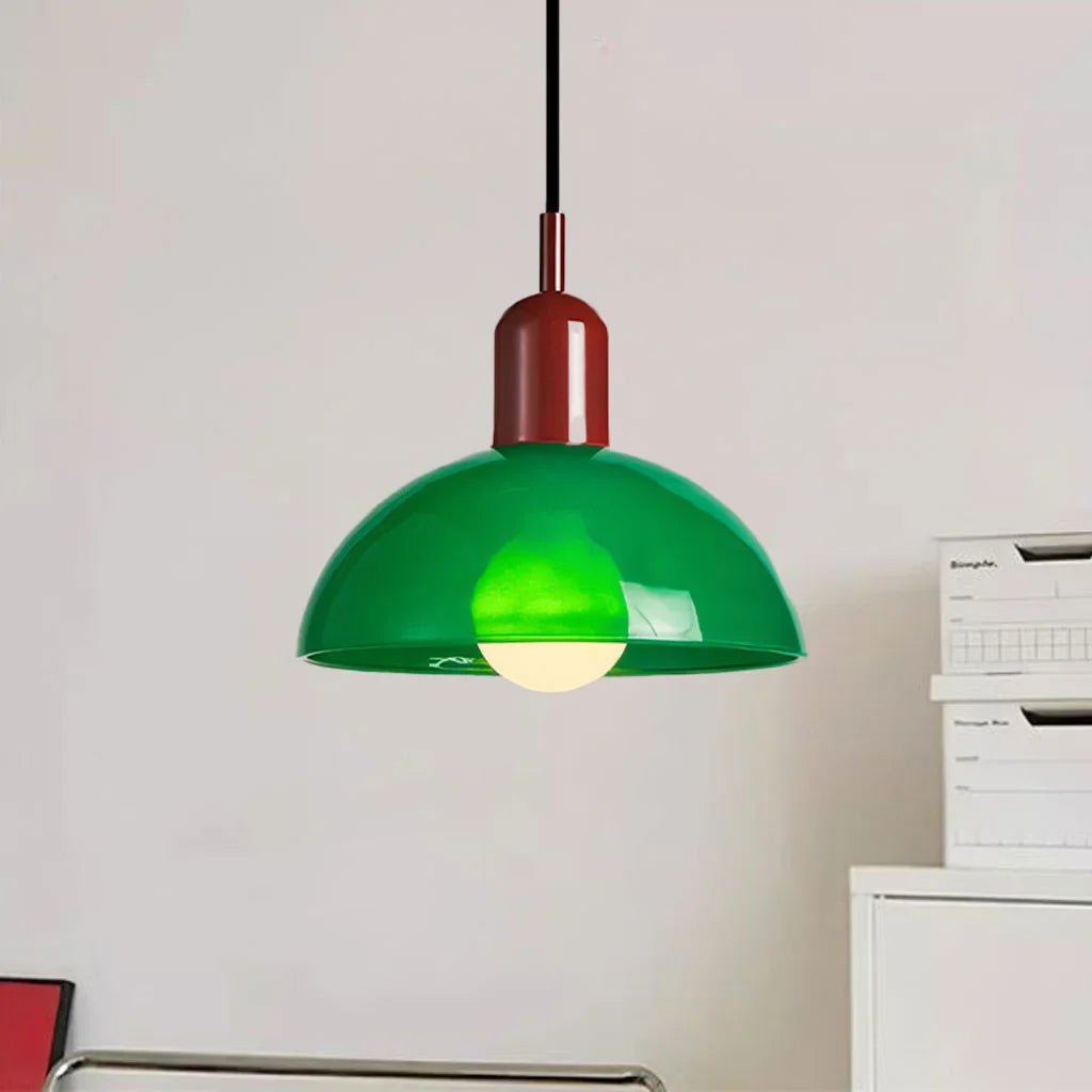 Pendant Light Glass 9.8 in and 11.8 in Colorful Bowl LED Ceiling Lamp for Living Room Dining Room Bedroom Modern Multi-Scene Lighting | Thomler