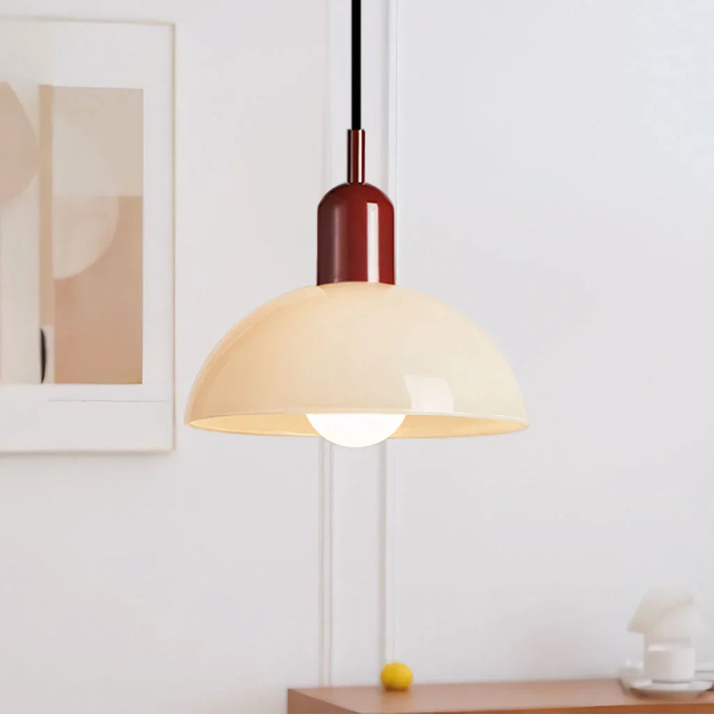 Pendant Light Glass 9.8 in and 11.8 in Colorful Bowl LED Ceiling Lamp for Living Room Dining Room Bedroom Modern Multi-Scene Lighting | Thomler