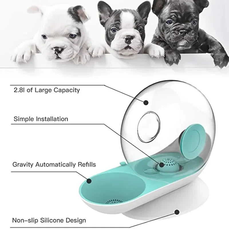 Circulating Pet Water Bowl with Stainless Steel Basin – 95 fl oz Fountain for Dogs & Cats | Thomler
