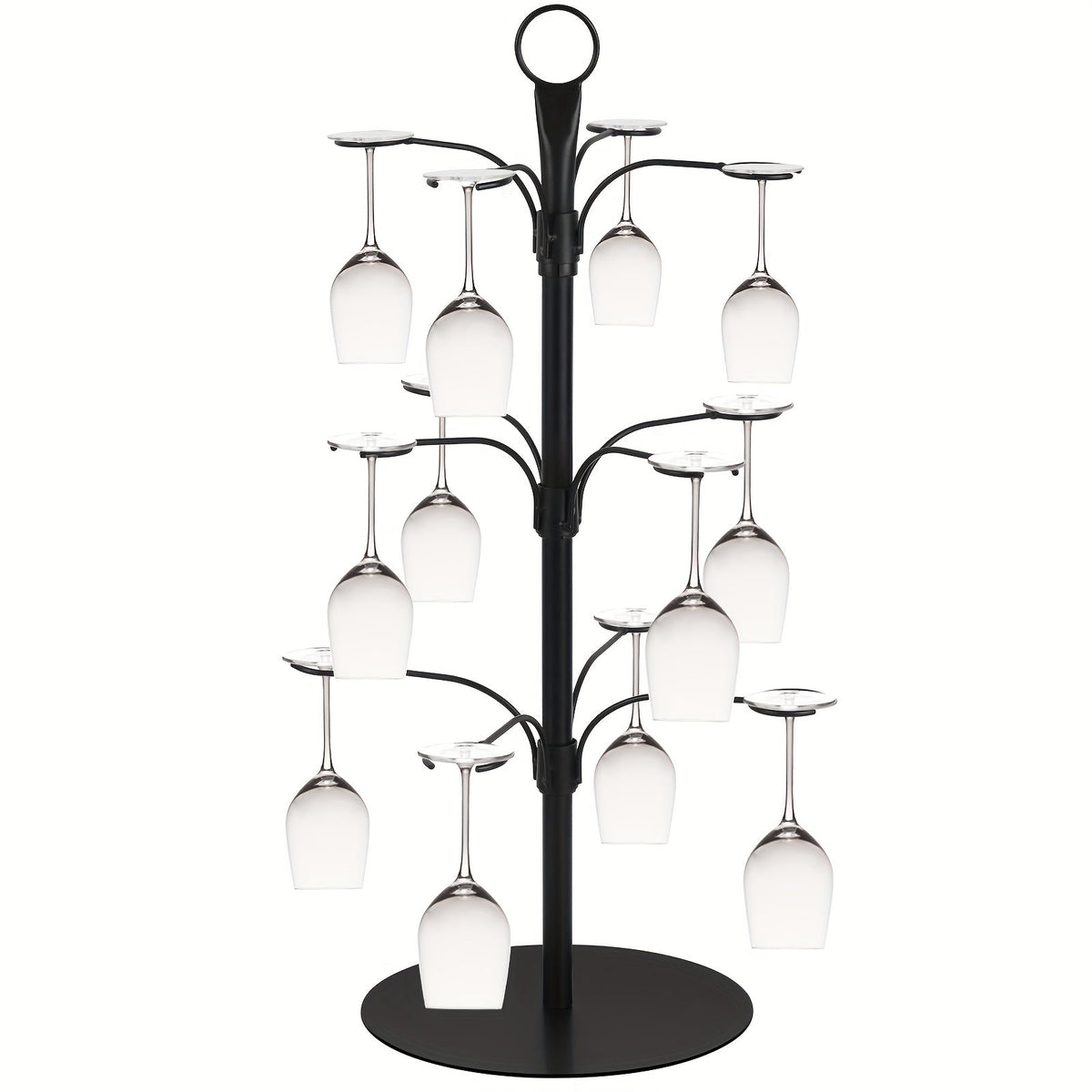 3-Tier Metal Stemware Display Stand – Holds 12 Glasses for Parties & Celebrations | Thomler