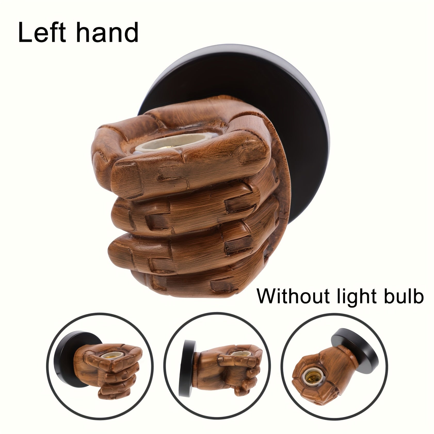 Sculptural Fist Wall Sconce – Resin Hand-Shaped Fixture with E26 Socket for Bedroom, Hallway, Restaurant – Industrial Décor Statement Piece | Thomler