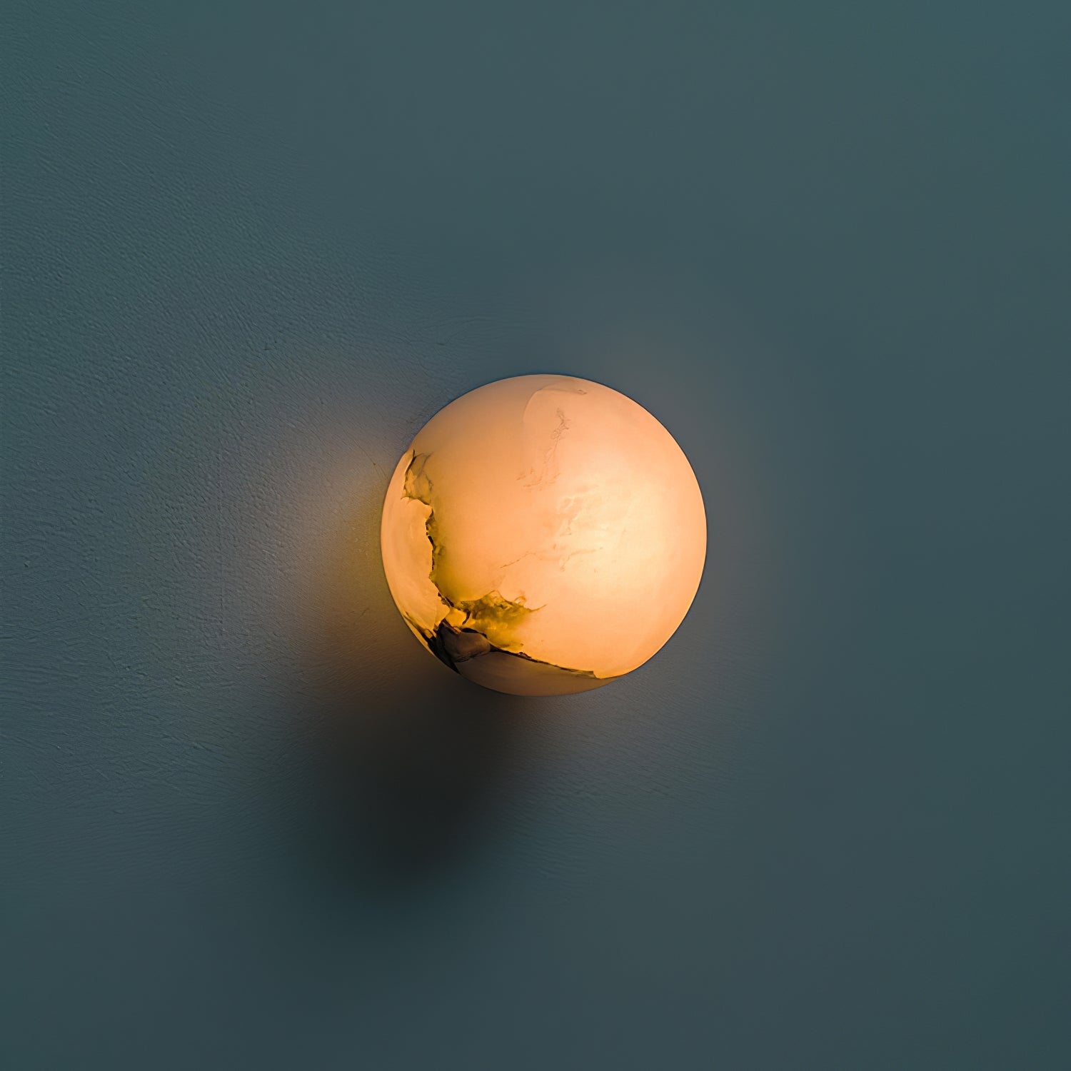 Wall Lamp Alabaster Globe 4.7 in White Bedroom Hallway Ambient Lighting Minimalist Japandi Accent Fixture | Thomler
