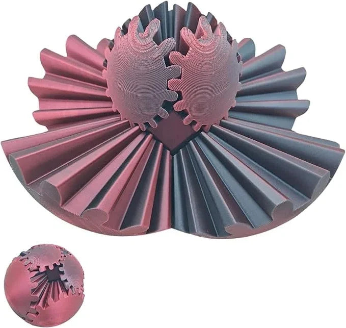 3D Printed Interlocking Gear Sphere Fidget Toy Desktop Stress Relief Ball Mechanical Puzzle for Focus & Anxiety | Thomler