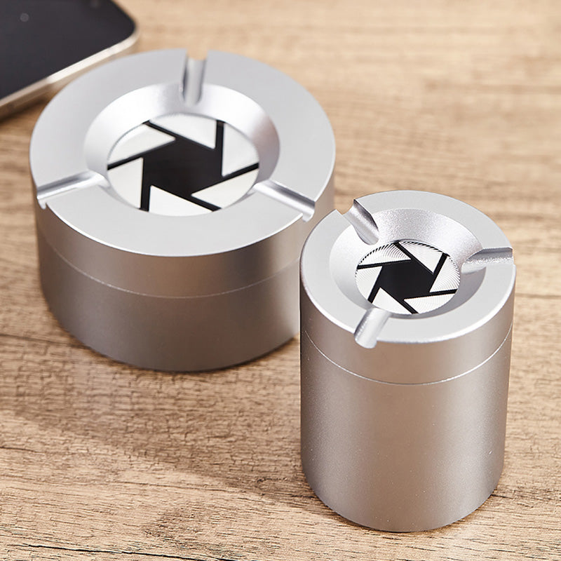 Stainless Steel Twist-Lock Ashtray for Car and Home | Odor-Sealing 360° Rotation Design Smokeless Holder | Thomler