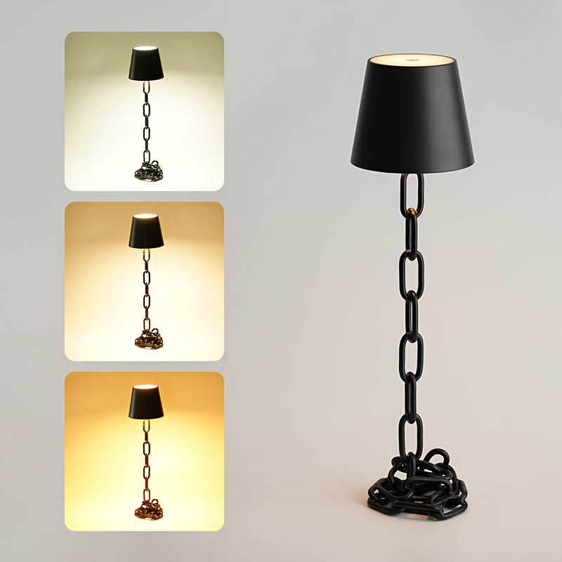 Rechargeable LED Desk Lamp with Touch Control, USB-C Chain Link Design for Bedside, Office, Living Room | Thomler