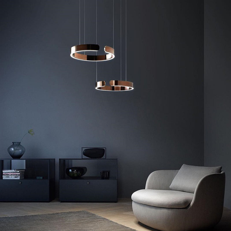 Pendant Light Aluminium Integrated LED 50.0 cm Adjustable Dining Room Living Room Hallway Ceiling Lamp Modern Minimalist Ring Design | Thomler