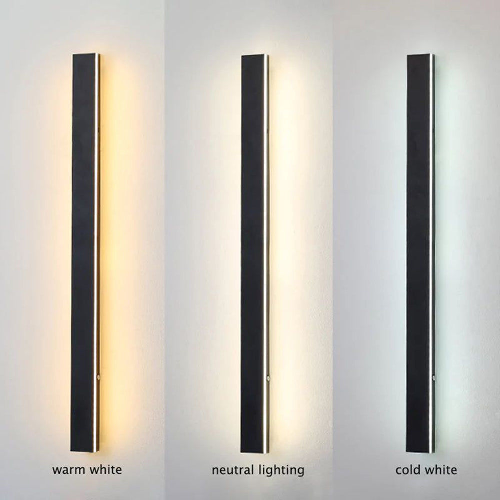 Weatherproof LED Strip Sconce for Patios, Entryways & Porches — IP65 Rated Acrylic Outdoor Fixture in Black | Thomler