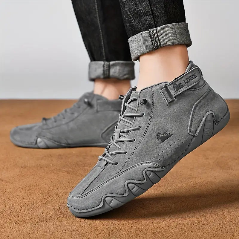 Men's Waterproof High-Top Sneakers with Elastic Slip-On Design - Durable Rubber Sole Boots for Street Style & All-Weather Wear | Thomler