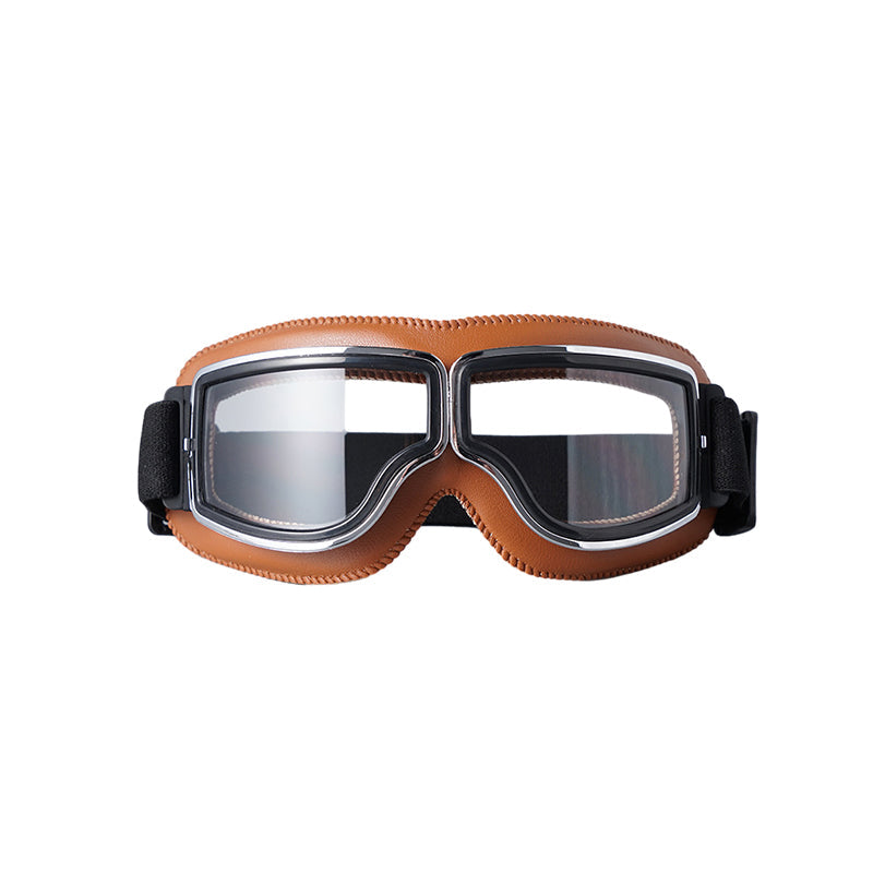Retro Motorcycle Goggles with Adjustable Strap, UV Protection & Impact-Resistant Polycarbonate Lens for Riding, Cycling & Outdoor Use | Thomler