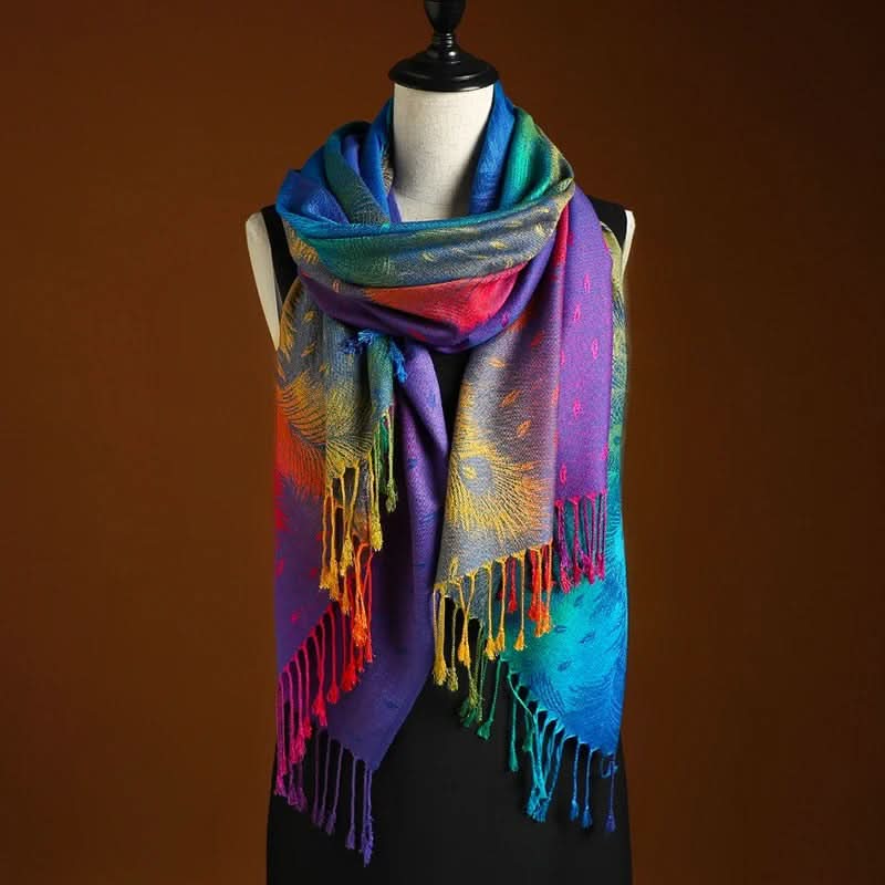 Ombré Cashmere-Blend Scarf – Sunset to Twilight Gradient Wrap for Women | Thomler