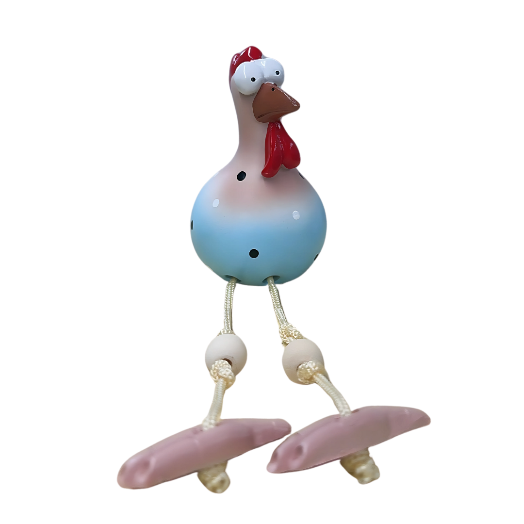 Metal Rooster Yard Stake with Wind-Blown Legs for Garden & Patio Decor | Thomler
