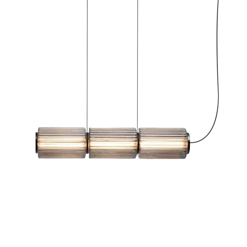 Pendant Light Glass Cylinder LED 94.5 cm Black Dining Room Bar Kitchen Island Ceiling Lamp | Thomler