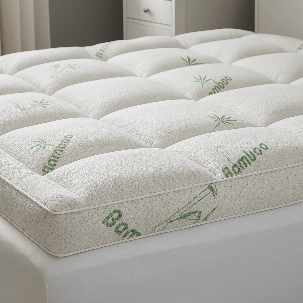 Mattress Topper Bamboo Blend 5.0 cm (2.0") Breathable Bed Comfort Cooling Hypoallergenic Mattress Protector Overlay | Thomler
