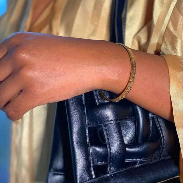Adjustable Cuff Bracelet with Engraved Islamic Verse | Stainless Steel | Gold Silver Rose Gold Black Finish | Hypoallergenic Jewelry for | Thomler
