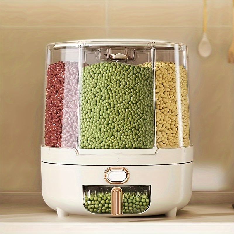 Spin-Top Dry Food Canister Set with Push-Button Dispenser for Rice, Flour, Pasta & Cereal | Kitchen Pantry Organization | Thomler