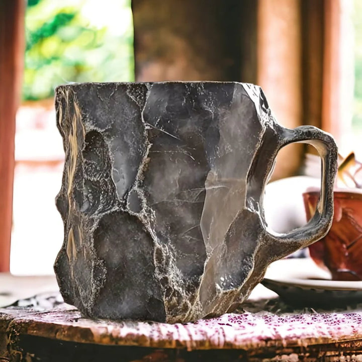 Insulated Crystal Coffee Mug with Natural Mineral Glaze - Handcrafted Artisan Cup for Hot & Cold Drinks - Microwave & Dishwasher Safe - 12 | Thomler