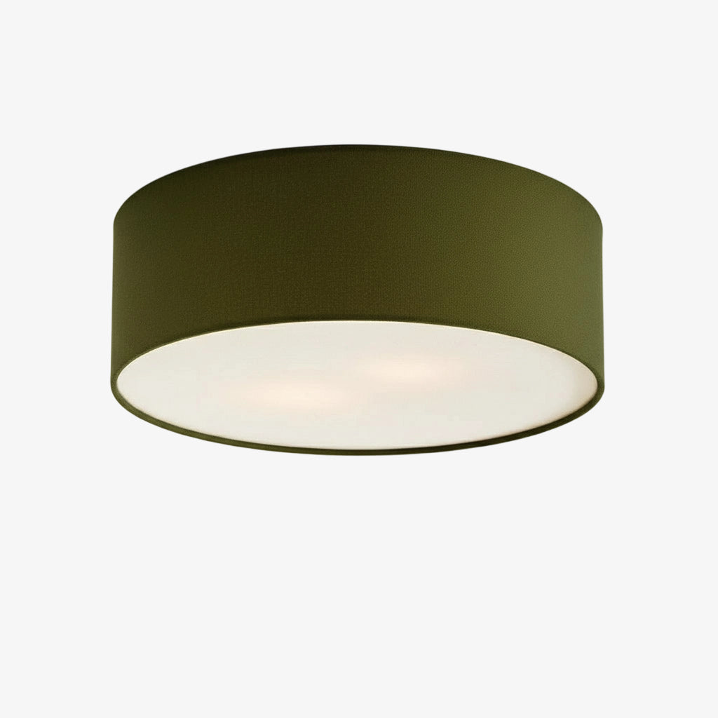 Fabric Flush Mount Drum Shade Ceiling Light for Bedroom & Living Room – Hardwire Installation | Thomler