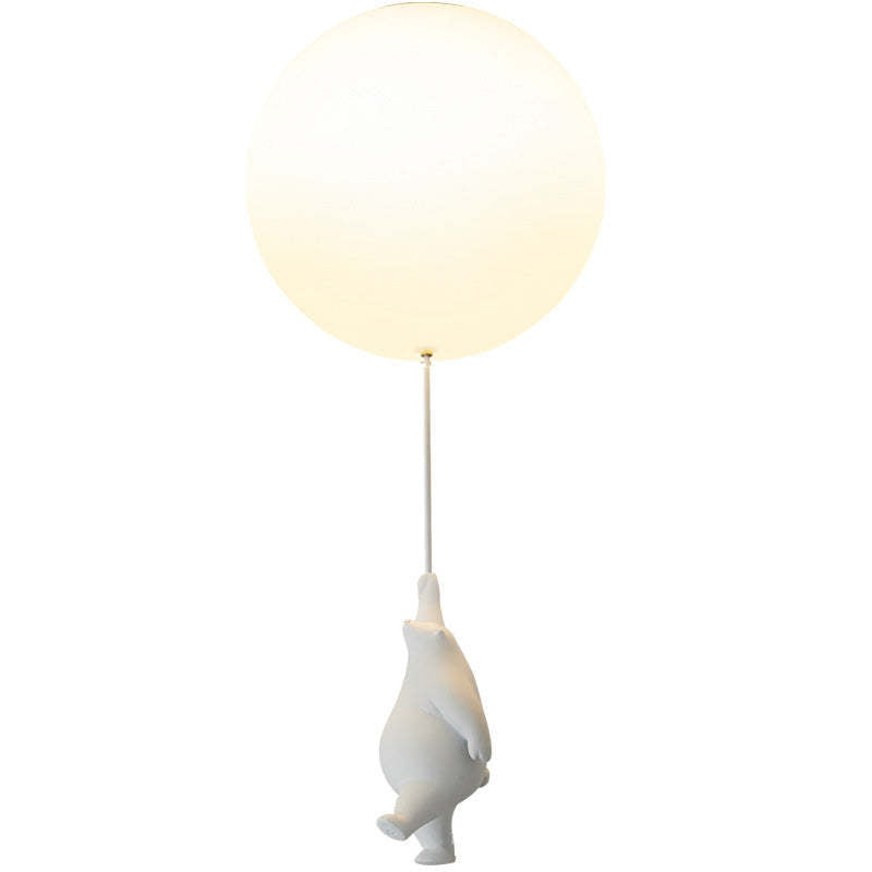 White Bear Balloon Flush Mount Ceiling Light for Kids Room Nursery LED Acrylic Resin Fixture E27 | Thomler