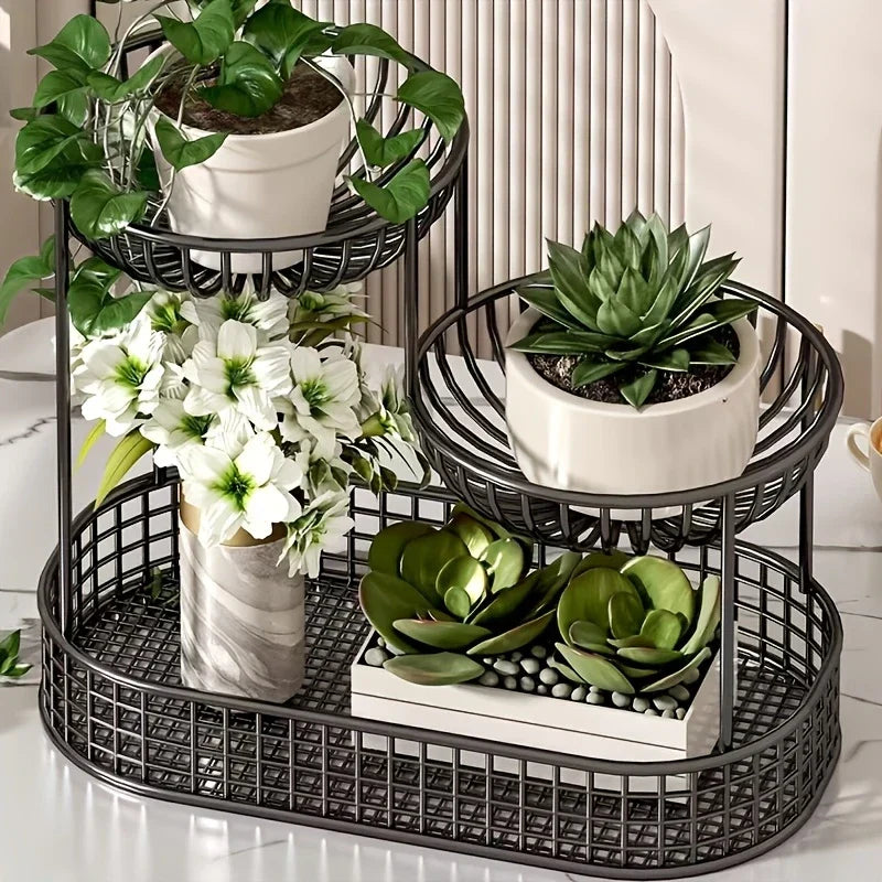 Fruit Bowl Metal 26.0 cm Gold Three Tier Kitchen Counter Storage Snack Display Organiser Serving Stand | Thomler