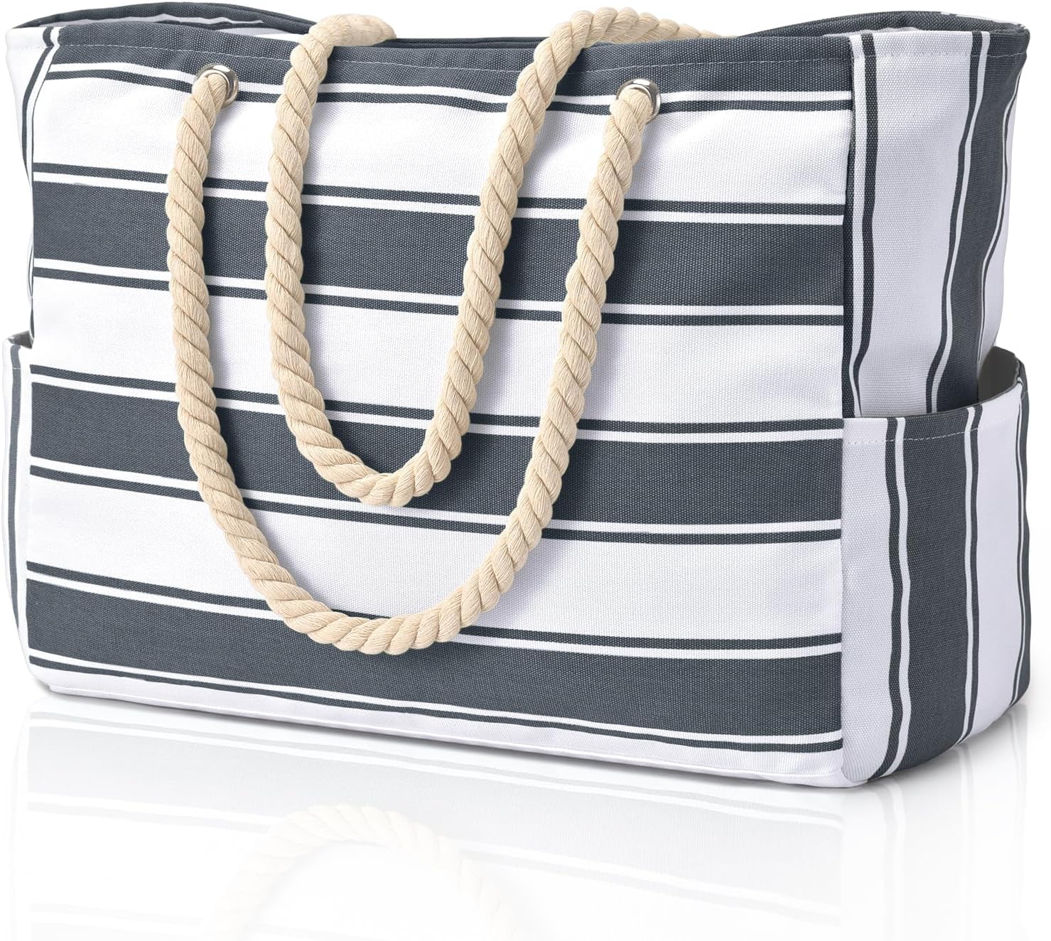 Large Mesh Carryall Bag with Zippered Closure for Pool Days and Coastal Getaways – Holds Towels, Sunscreen & Gear for Travel, Gym, Yoga, Pic | Thomler