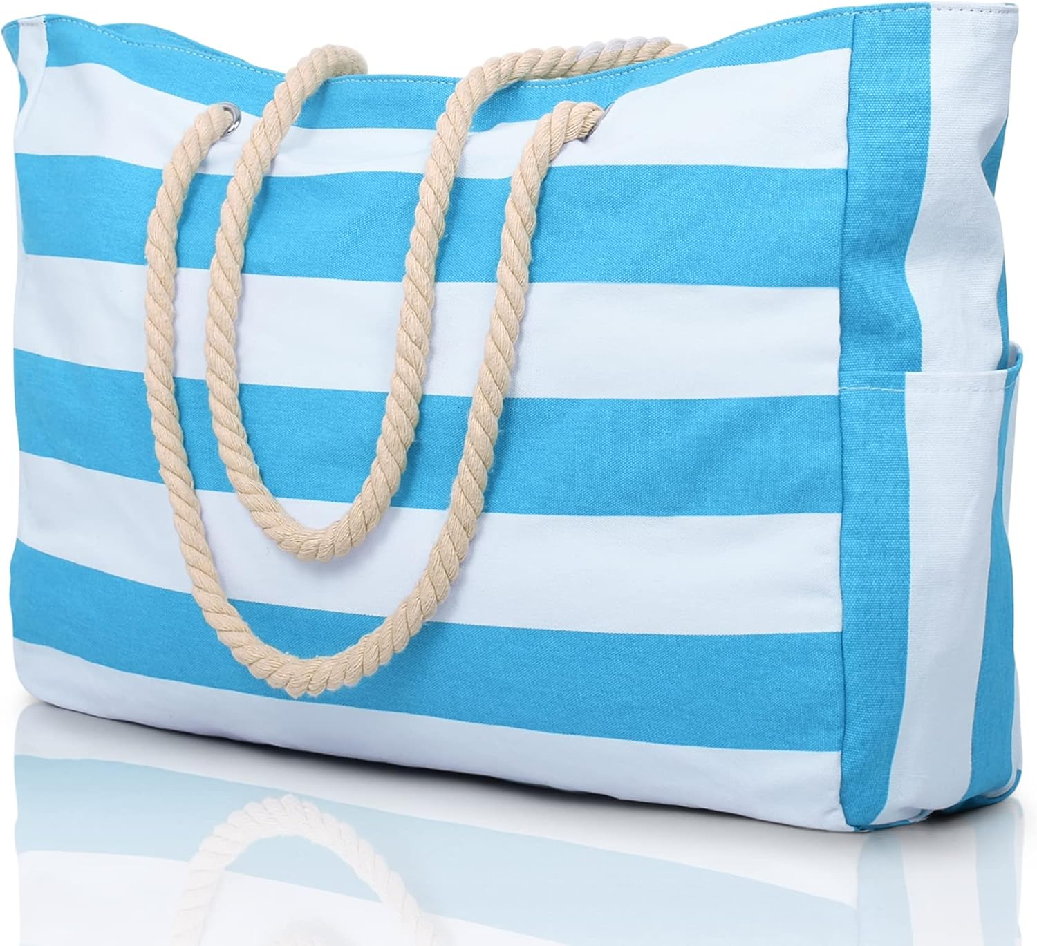 Large Mesh Carryall Bag with Zippered Closure for Pool Days and Coastal Getaways – Holds Towels, Sunscreen & Gear for Travel, Gym, Yoga, Pic | Thomler