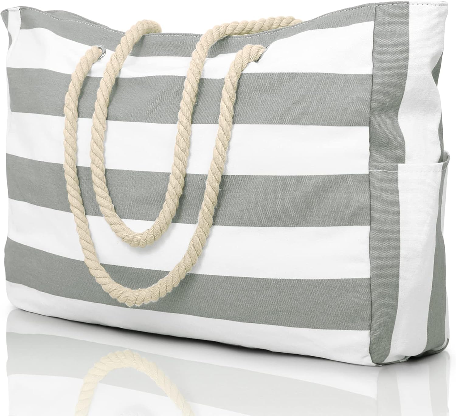 Large Mesh Carryall Bag with Zippered Closure for Pool Days and Coastal Getaways – Holds Towels, Sunscreen & Gear for Travel, Gym, Yoga, Pic | Thomler