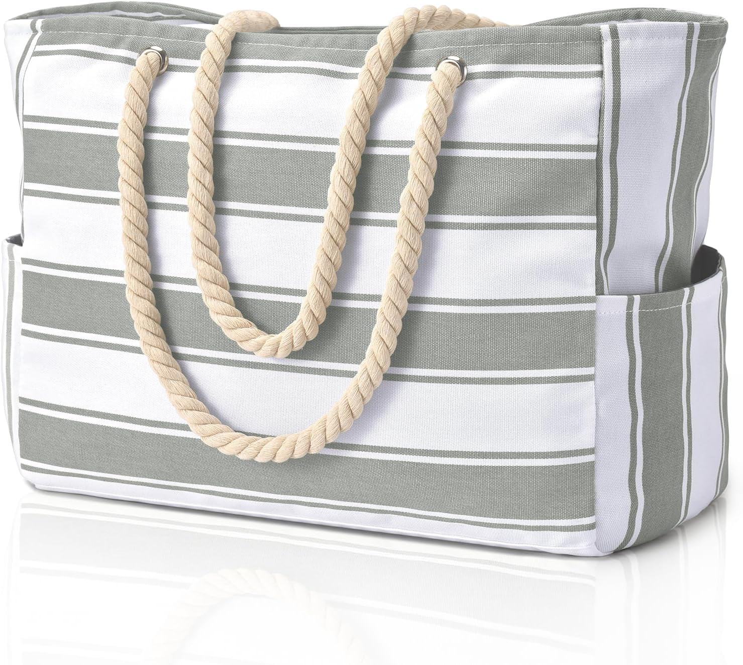 Large Mesh Carryall Bag with Zippered Closure for Pool Days and Coastal Getaways – Holds Towels, Sunscreen & Gear for Travel, Gym, Yoga, Pic | Thomler