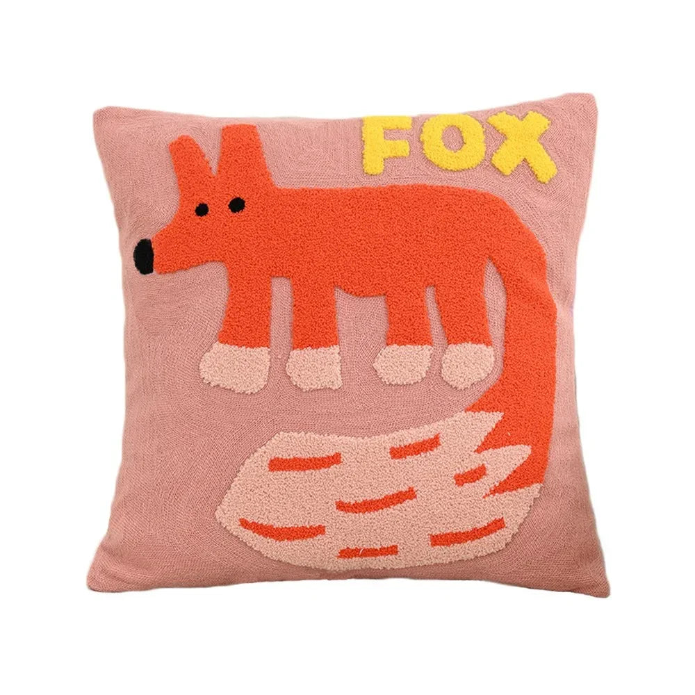 Cushion Cover Polyester Cotton Blend 45.0 cm 17.7 Inch Scandinavian Sofa Bedroom Animal Embroidered Decorative Throw Pillow Case | Thomler