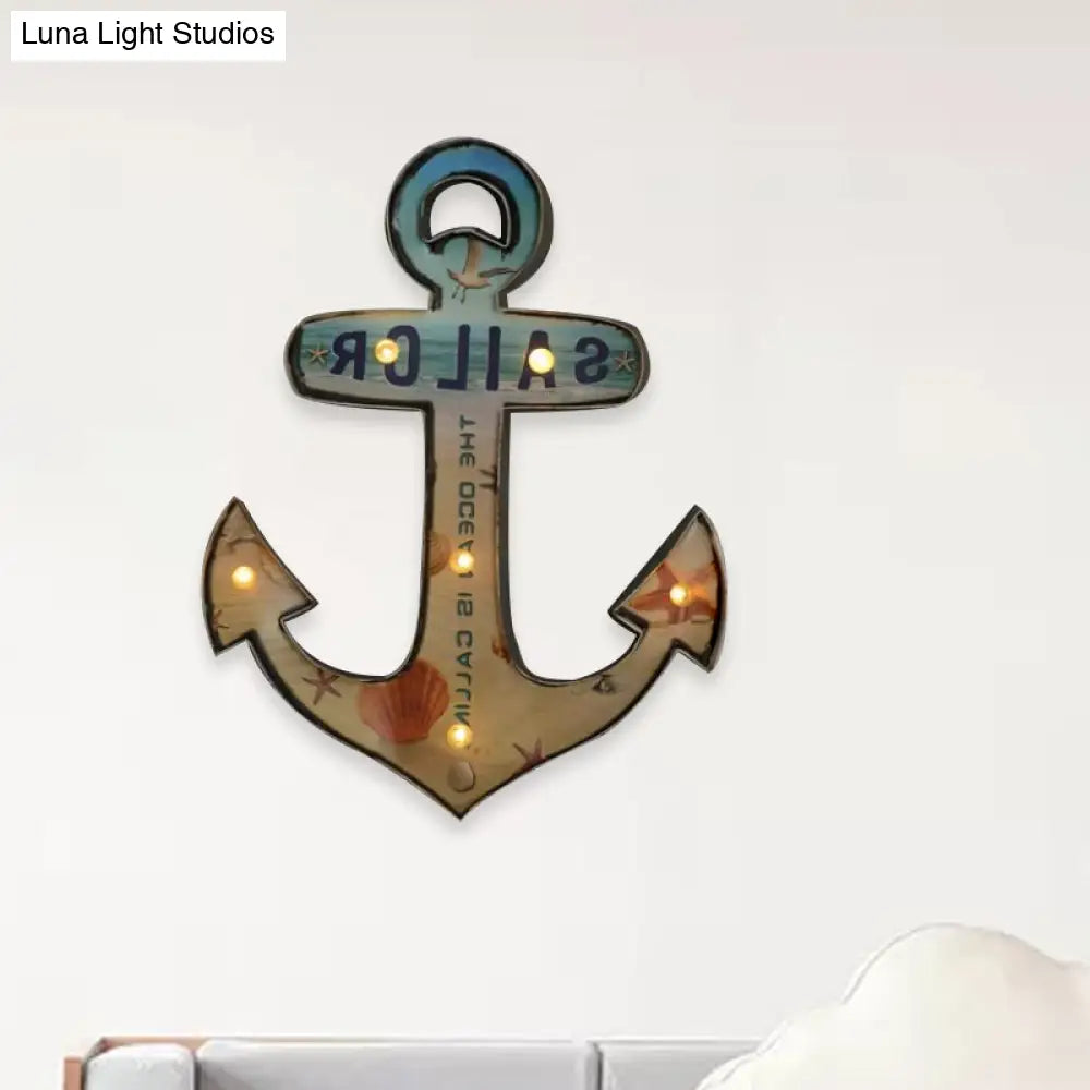 LED Novelty Wall Light Battery-Powered Metal Sign Sconce for Kids Room, Game Room & Man Cave – Beer, Car, Anchor Shaped Night Light in | Thomler