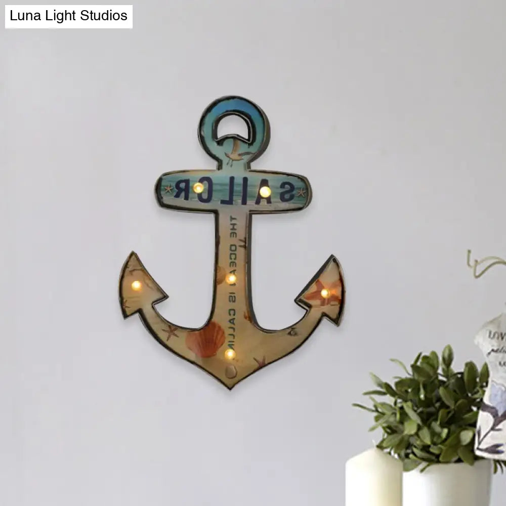LED Novelty Wall Light Battery-Powered Metal Sign Sconce for Kids Room, Game Room & Man Cave – Beer, Car, Anchor Shaped Night Light in | Thomler