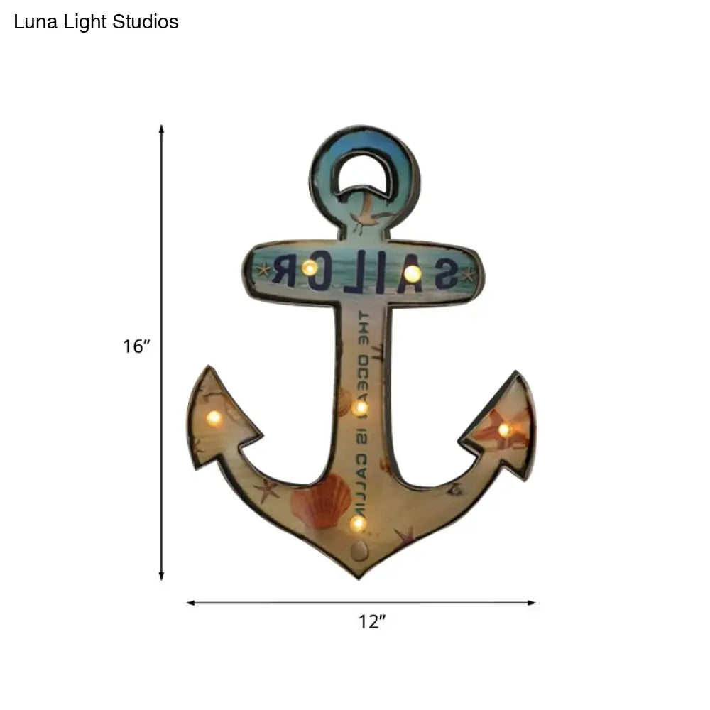 LED Novelty Wall Light Battery-Powered Metal Sign Sconce for Kids Room, Game Room & Man Cave – Beer, Car, Anchor Shaped Night Light in | Thomler