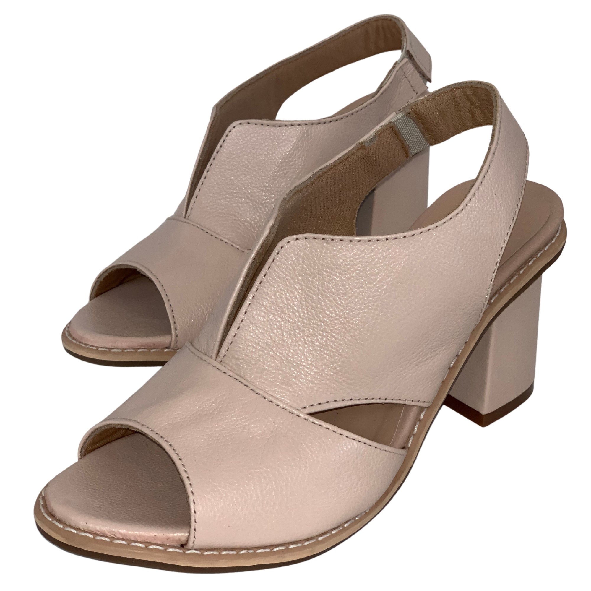 Blokhak Sandalen Dames Open Teen Elegant | Navando