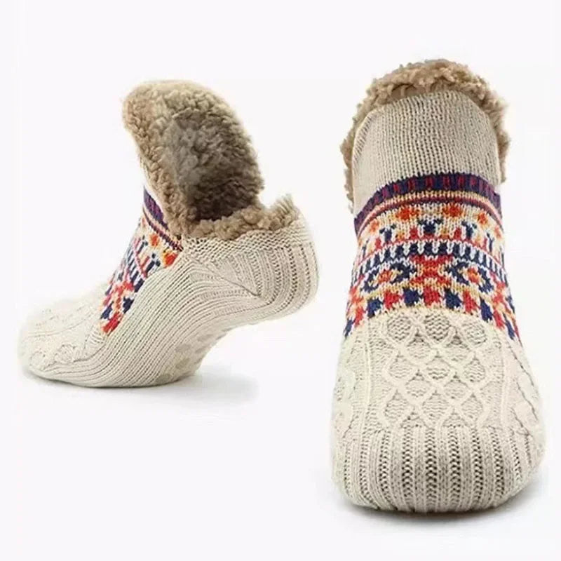 Ultra-Plush Winter Slipper Socks with Anti-Slip Grips – Fleece-Lined Knit House Socks for Cold Floors, Cozy Indoor Footwear for Men & Women | Thomler