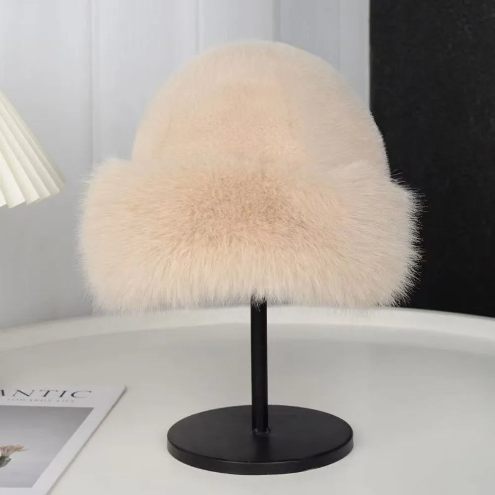 Cozy Faux Fur Cloche Hat for Cold Weather – Soft Fleece Winter Head Topper with Classic Rounded Silhouette | Thomler