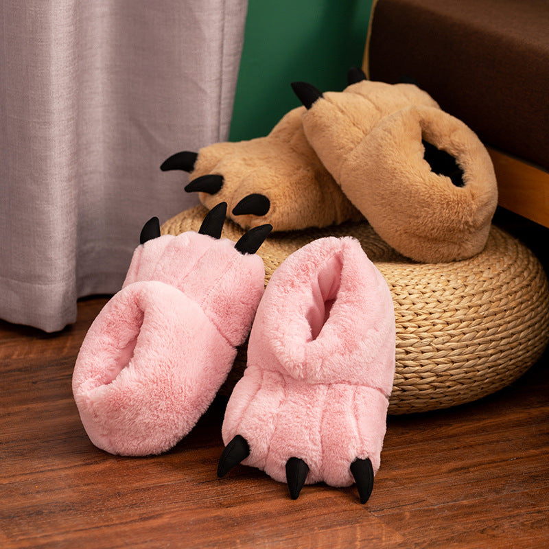 Plush Animal Paw Slippers – Soft Fluffy Claw House Shoes for Women & Men, Cozy Indoor Footwear with Cotton Lining | Thomler