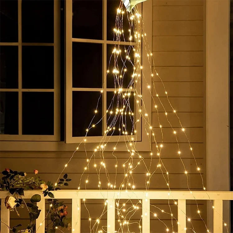 600-LED Cascading Christmas Tree Lights with Remote – 8 Modes, Easy Waterfall Setup | Thomler