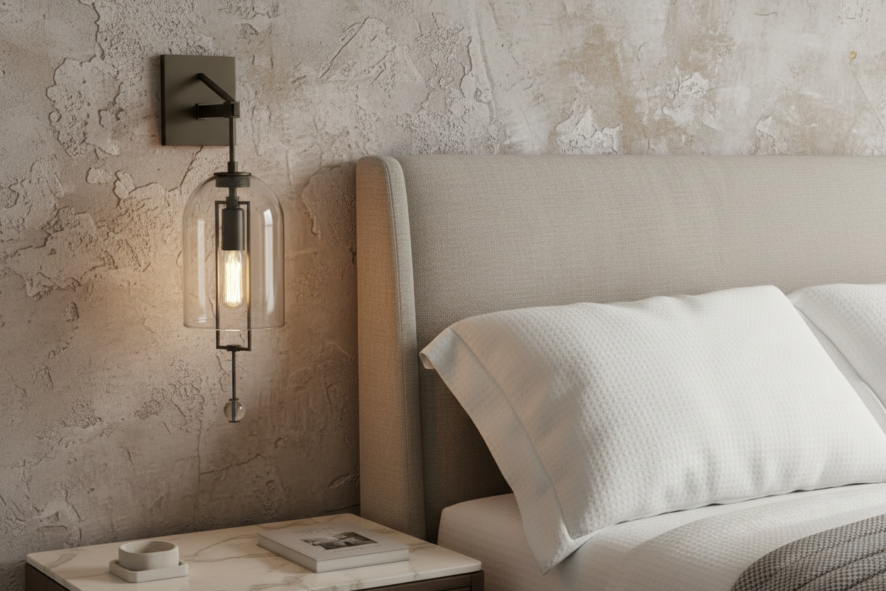 Wall Lamp Glass Bell 23.2 in Copper Black Bedroom Hallway Modern Sconce Ambient Lighting Fixture | Thomler
