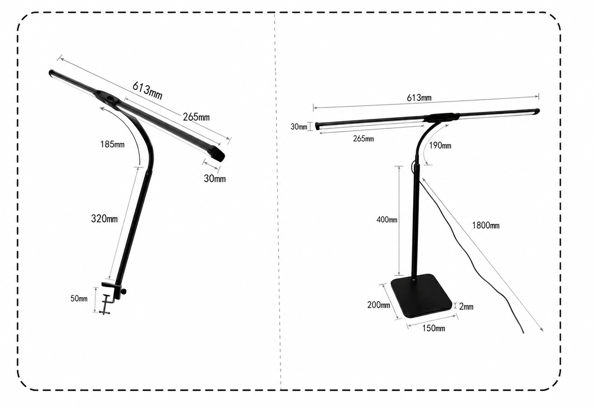 Adjustable Task Light with 5 Brightness Settings – Gooseneck Arm for Home Office & Bedside | Thomler