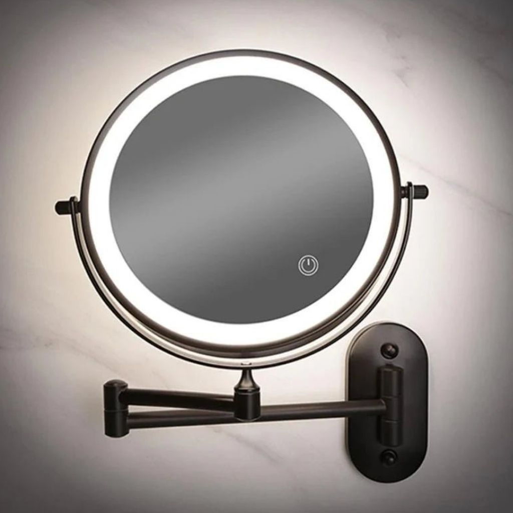 Cordless Lighted Vanity Mirror with Adjustable Magnification & 3-Tone LED Illumination for Beauty Routine & Grooming | Thomler