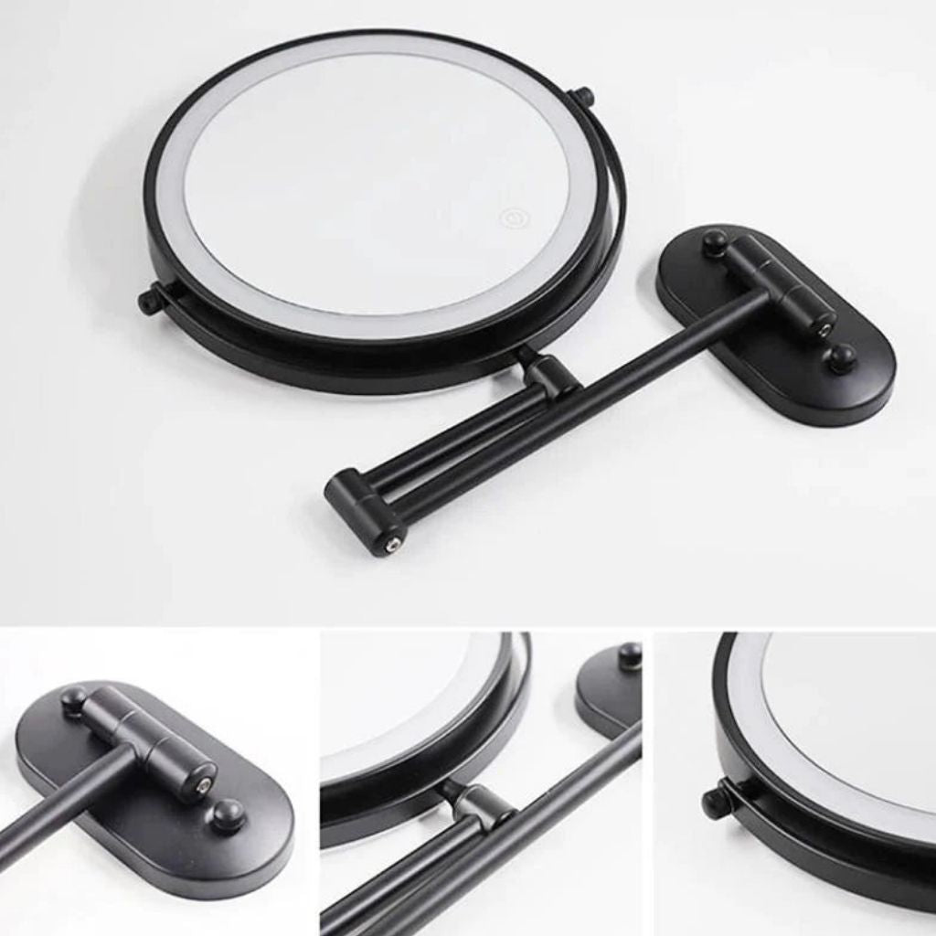 Cordless Lighted Vanity Mirror with Adjustable Magnification & 3-Tone LED Illumination for Beauty Routine & Grooming | Thomler