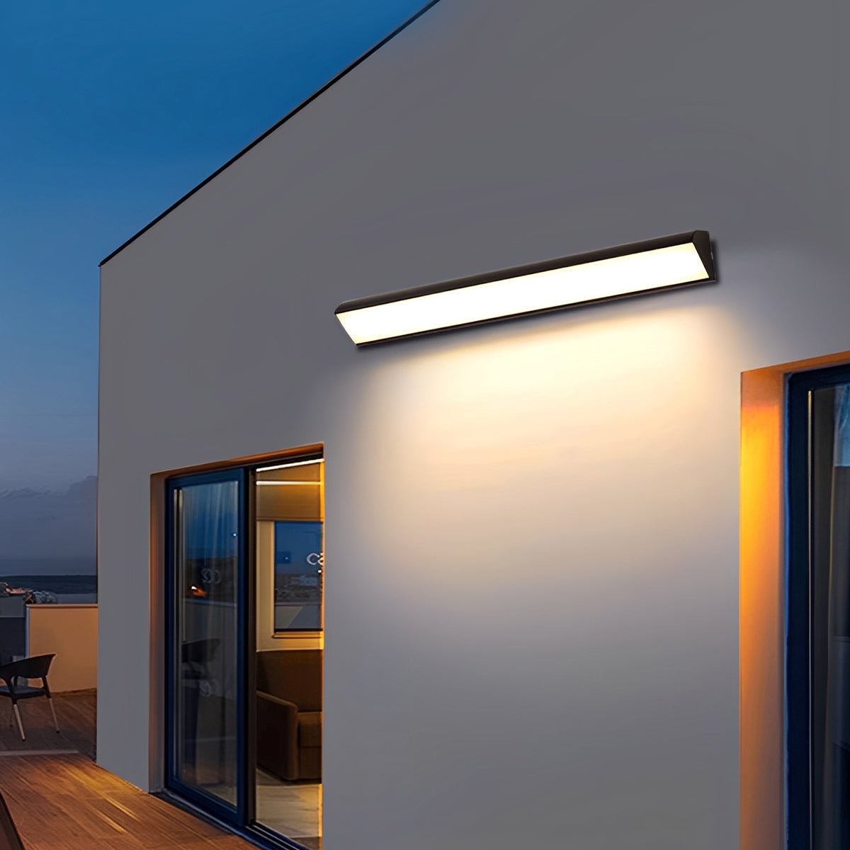 Outdoor Wall Light Aluminum 18–80W Black Modern Porch Garden Patio LED Strip Lighting | Thomler