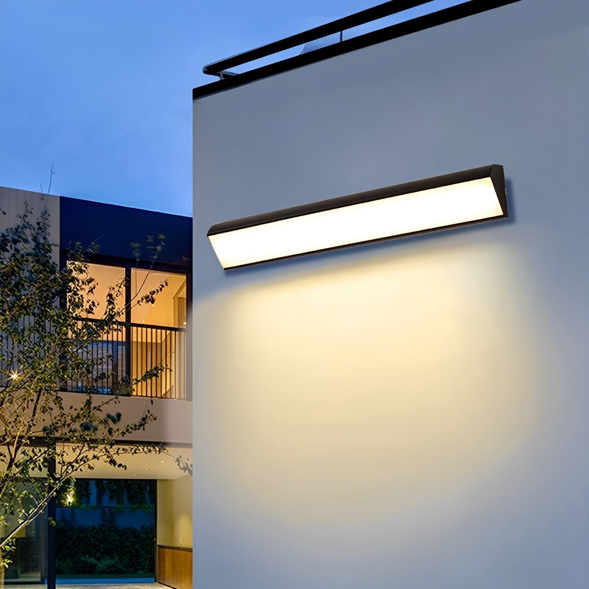 Outdoor Wall Light Aluminum 18–80W Black Modern Porch Garden Patio LED Strip Lighting | Thomler