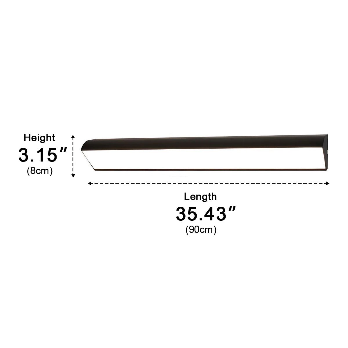 Outdoor Wall Light Aluminum 18–80W Black Modern Porch Garden Patio LED Strip Lighting | Thomler