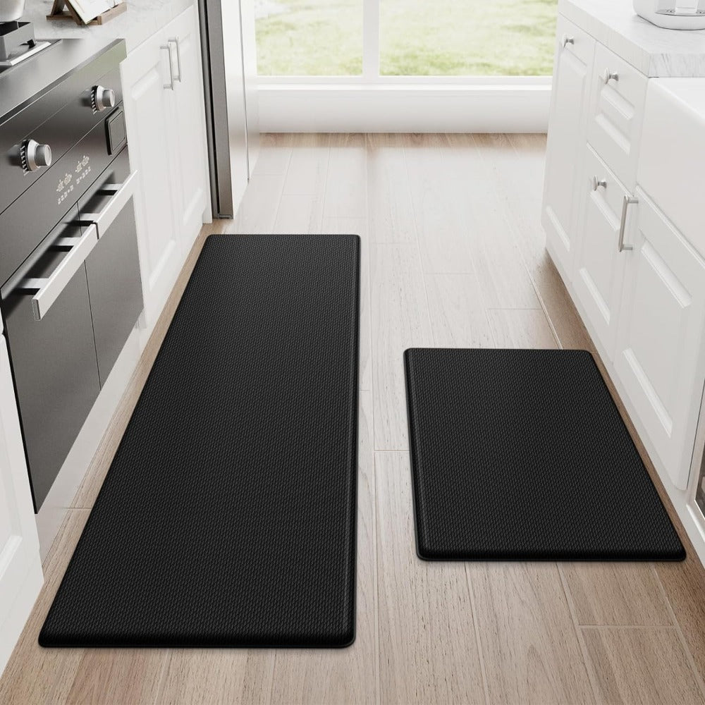 Anti-Fatigue Kitchen Floor Mat - Non-Slip Cushioned Standing Mat for Cooking - Wipe-Clean PVC Runner Rug - 5 Sizes - Red, Green, Black | Thomler