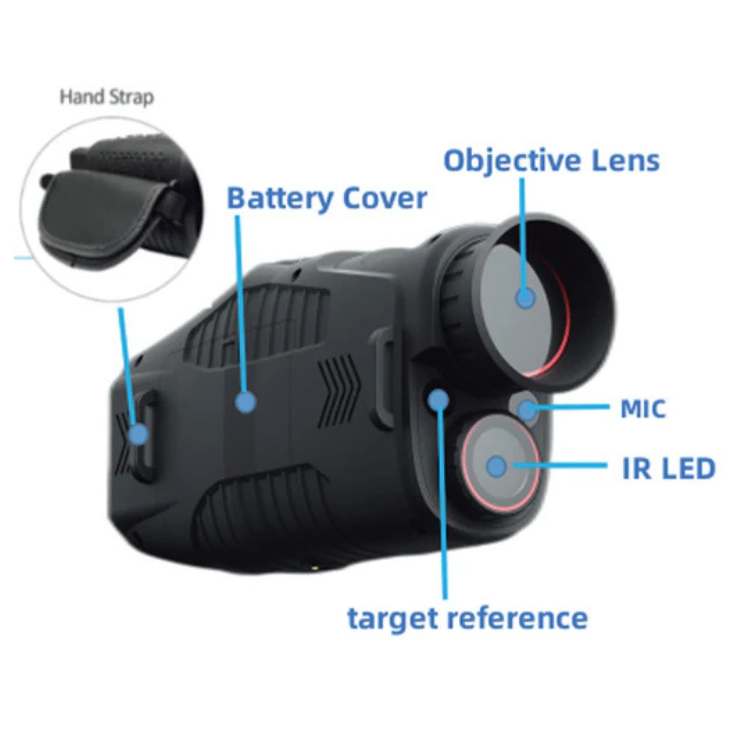 Infrared Night Vision Monocular with HD Recording & 10x Zoom for Hunting, Wildlife & Security | Thomler