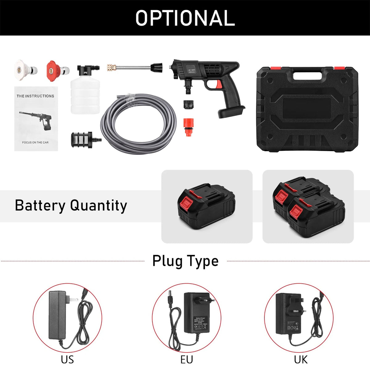 Cordless High-Pressure Water Sprayer with Rechargeable Battery 36V 1500W for Cars Driveways Patios Outdoor Deep Cleaning Portable Handheld | Thomler