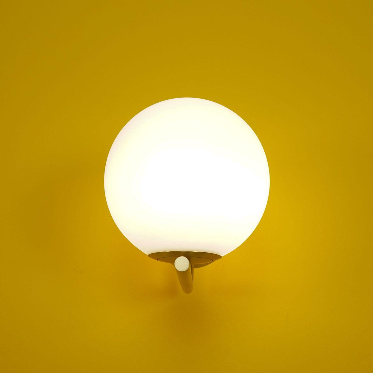 Handblown Opal Glass Wall Sconce – Modern Minimalist Wall Light Fixture with Metal Base | Thomler