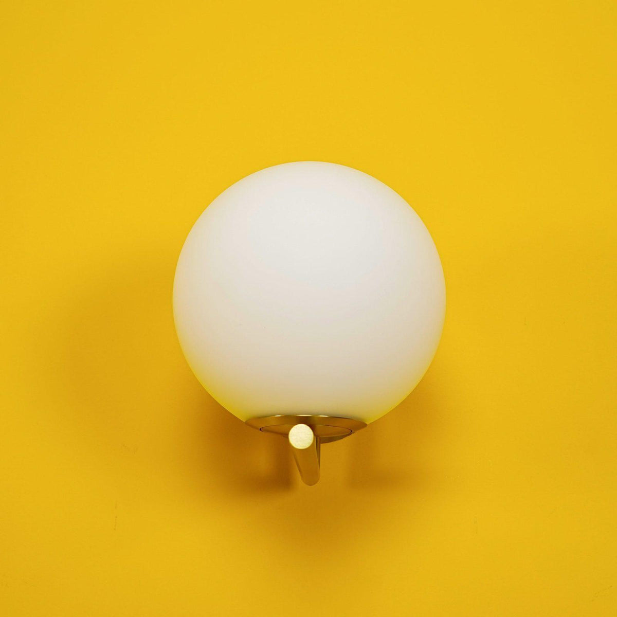 Handblown Opal Glass Wall Sconce – Modern Minimalist Wall Light Fixture with Metal Base | Thomler
